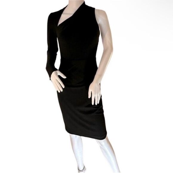 Betsy & Adam Delaney Short One Sleeve Asmmetrical
Cut Out Dress Black Size 6 - Picture 7 of 12